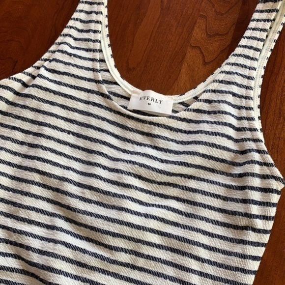 Everly medium navy and cream striped tank dress - Picture 4 of 13